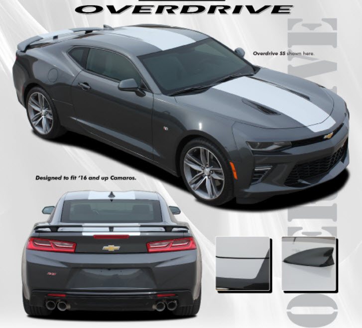 2016+ Camaro Hood and Body Stripe Kit, OVERDRIVE RS Single Color, with LIP Spoiler